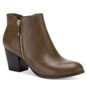 Style & Co Women's Masrinaa Ankle Booties Cognac Smooth Size 9M NWB